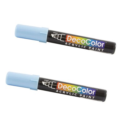 Marvy Uchida DecoColor Acrylic Paint Markers, Chisel Tip, Aquamarine, 2/Pack (526315AQa)