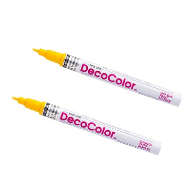 Marvy Uchida Opaque Paint Markers, Fine Tip, Yellow, 2/Pack (7665914a)