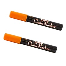 Marvy Uchida® Broad Point Erasable Chalk Markers, Orange, 2/Pack (526480ORa)