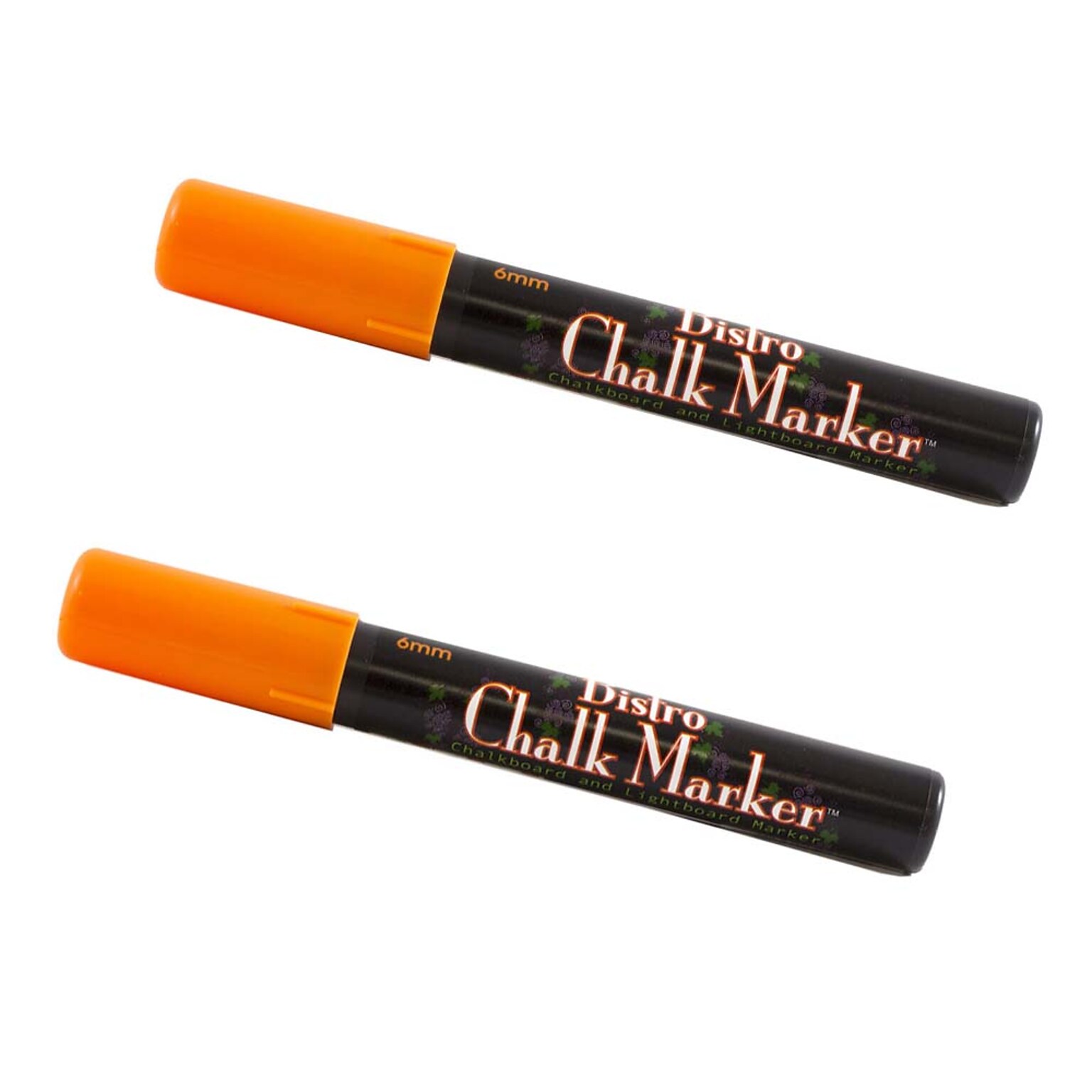 Marvy Uchida® Broad Point Erasable Chalk Markers, Orange, 2/Pack (526480ORa)