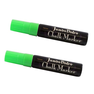 Marvy Uchida® Jumbo Point Erasable Chalk Markers, Lime Green, 2/Pack (526481LIa)