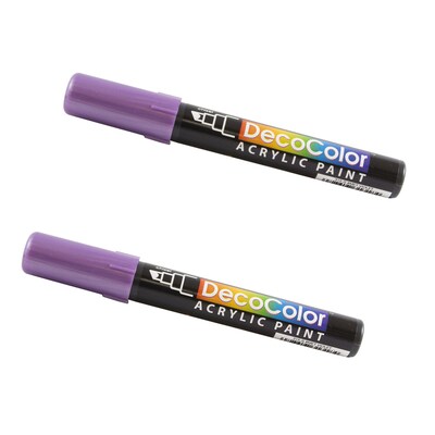 Marvy Uchida Acrylic Paint Markers, Chisel Tip, Metallic Violet Purple, 2/Pack (526315MVa)