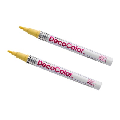 Marvy Uchida Opaque Paint Markers, Fine Tip, Cream Yellow, 2/Pack (7665892a)