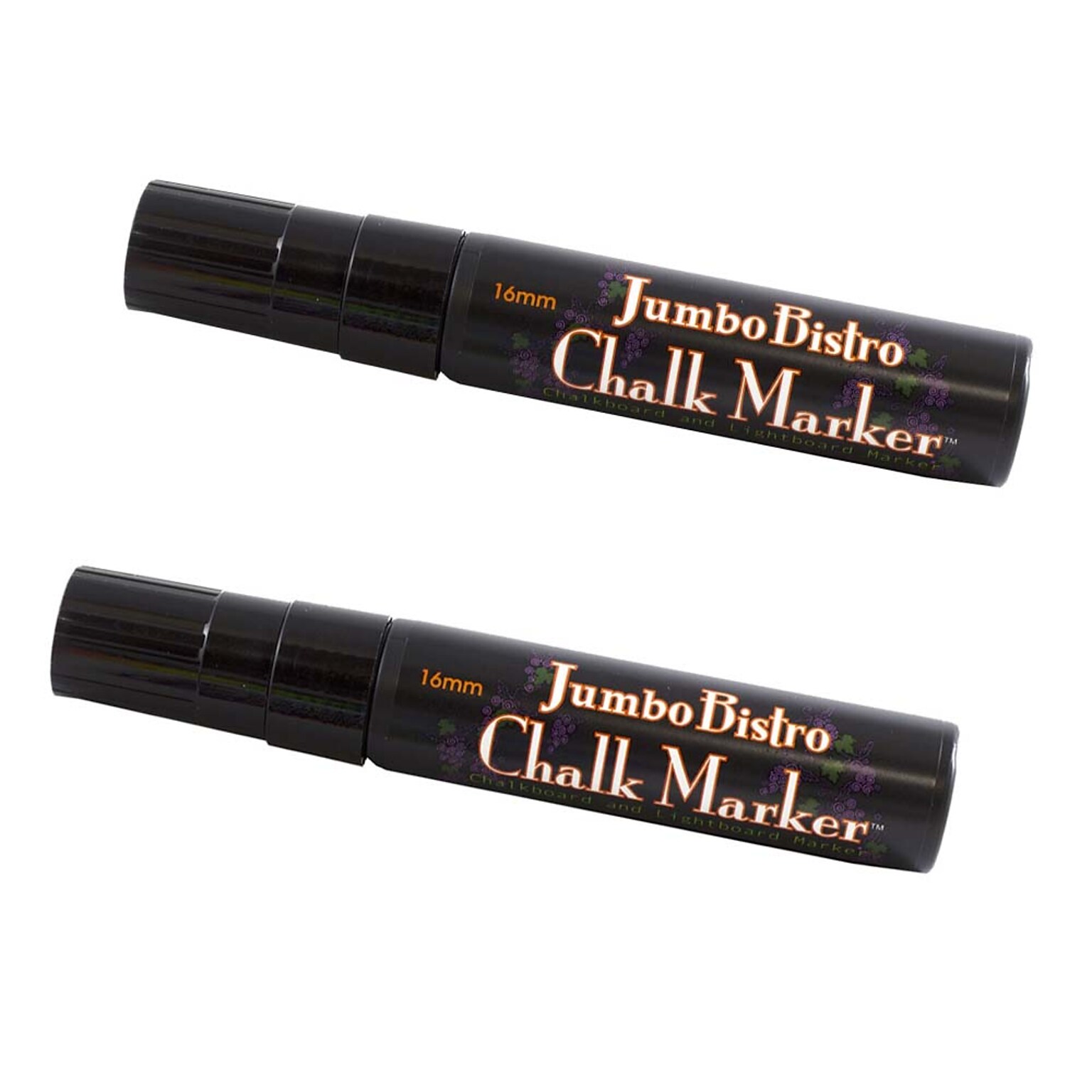 Marvy Uchida® Jumbo Point Erasable Chalk Markers, Black, 2/Pack (526481BAa)