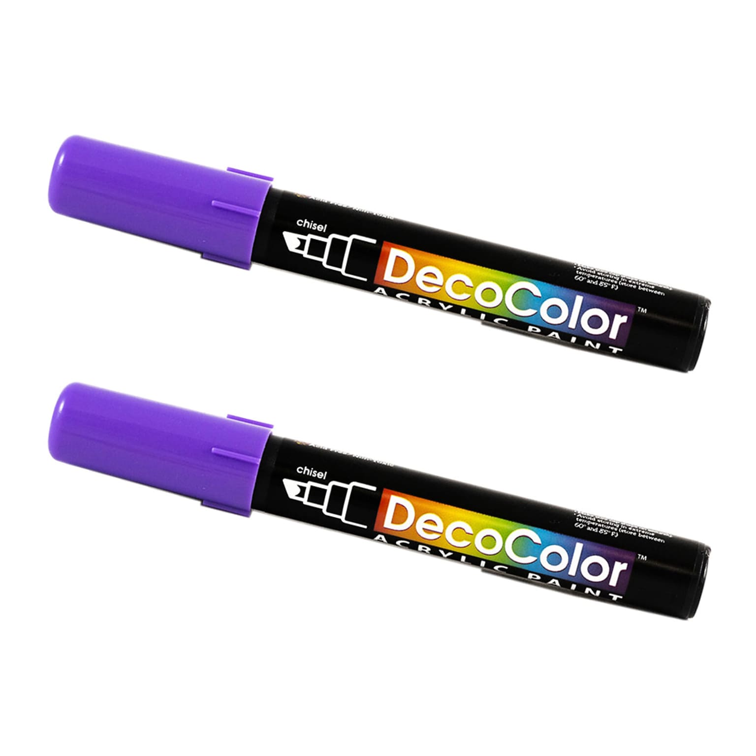 Marvy Uchida Acrylic Paint Markers, Chisel Tip, Violet Purple, 2/Pack (526315VIa)