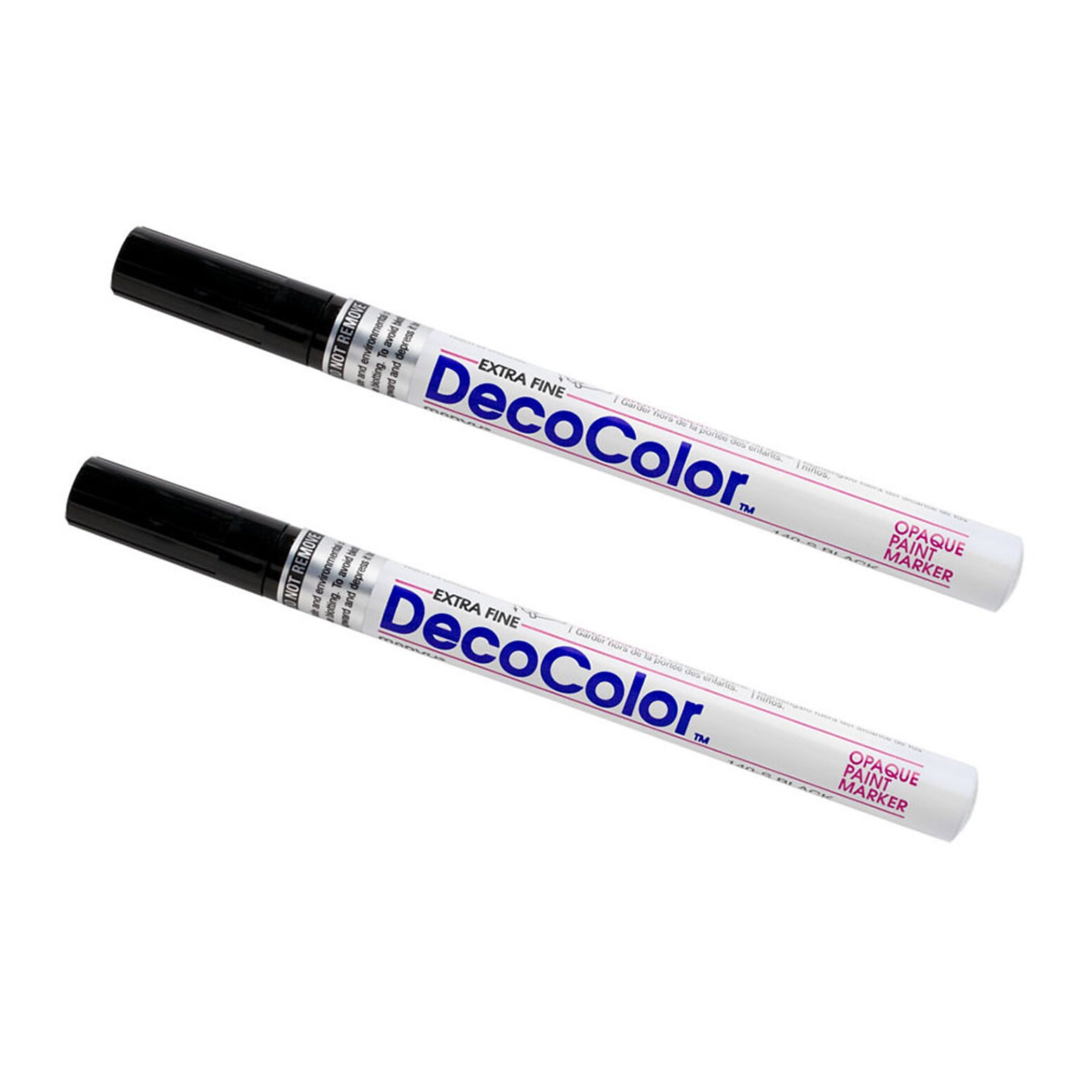 Marvy Uchida Opaque Paint Markers, Fine Tip, Black, 2/Pack (7665886a)