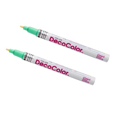 Marvy Uchida Opaque Paint Markers, Fine Tip, Peppermint Green, 2/Pack (7665903a)