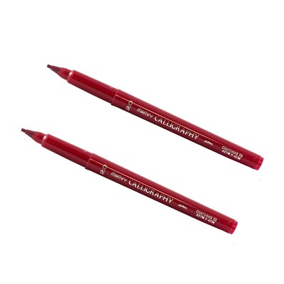 Marvy Uchida Calligraphy Pen Set, Ultra Fine, Red Markers, 2/Pack (6504956a)