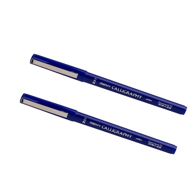 Marvy Uchida Calligraphy Pen Set, Ultra Fine, Blue Markers, 2/Pack (6504954a)