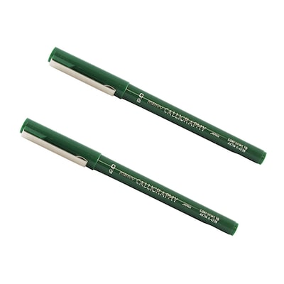 Marvy Uchida Calligraphy Pen Set, Ultra Fine, Green, 2/Pack (6506113a)