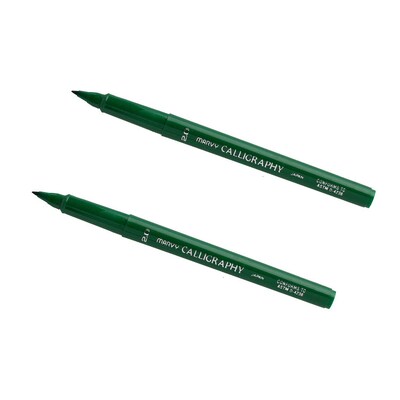 Marvy Uchida Calligraphy Pen Set, Ultra Fine, Green, 2/Pack (6506113a)