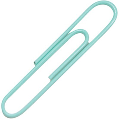 JAM Paper® Colored Jumbo Paper Clips, Large 2 Inch, Teal Paperclips, 2 Packs of 75 (21832065a)