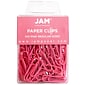 JAM Paper Small Paper Clips, Pink, 2 Packs of 100 (42186872a)