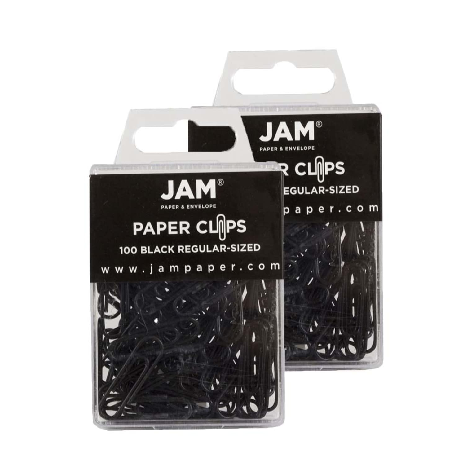 JAM Paper Small Paper Clips, Black, 2/Pack (2183750a)