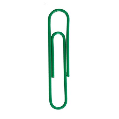 JAM Paper® Colored Jumbo Paper Clips, Large 2 Inch, Green Paperclips, 2 Packs of 75 (42186878a)