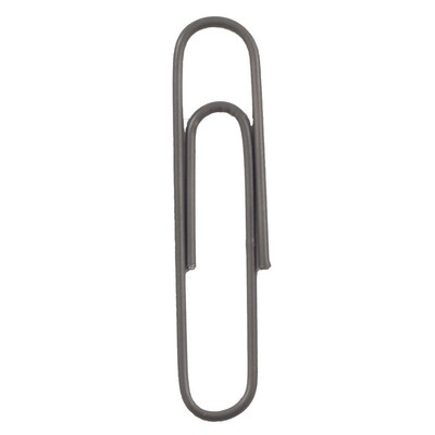 JAM Paper® Colored Jumbo Paper Clips, Large 2 Inch, Grey Paperclips, 2 Packs of 75 (21830628a)