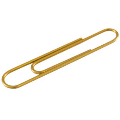 JAM Paper® Colored Jumbo Paper Clips, Large 2 Inch, Gold Paperclips, 2 Packs of 75 (21832060a)