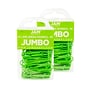 JAM Paper® Colored Jumbo Paper Clips, Large 2 Inch, Lime Green Paperclips, 2 Packs of 75 (21830627a)