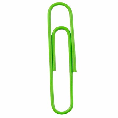 JAM Paper® Colored Jumbo Paper Clips, Large 2 Inch, Lime Green Paperclips, 2 Packs of 75 (21830627a)