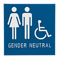 Gender Neutral ADA Restroom Sign, Man/Woman/Wheelchair