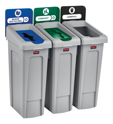 Slim Jim Recycling Station 3 Stream Landfill/Mixed Recycling/Compost (2007918)