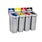Slim Jim Recycling Station Four Stream Landfill/Paper/Plastic/Cans, 23 Gal., Gray (2007919)