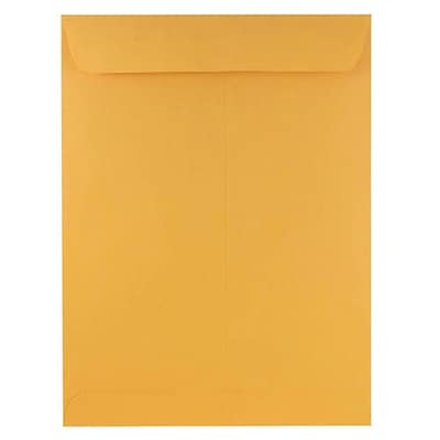 JAM Paper Open End Booklet Envelopes, 9 x 12, Brown Kraft, 250/Pack (8383-250)