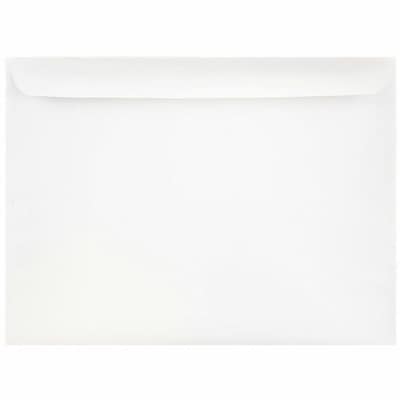 JAM Paper Open End Commercial Booklet Envelopes, Peel & Press, 9 x 12, White, 500/Pack (13751C)