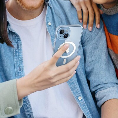 SaharaCase Hybrid-Flex Hard Shell MagSafe Phone Case for iPhone 15, Shock Absorbing, Clear (CP00441)