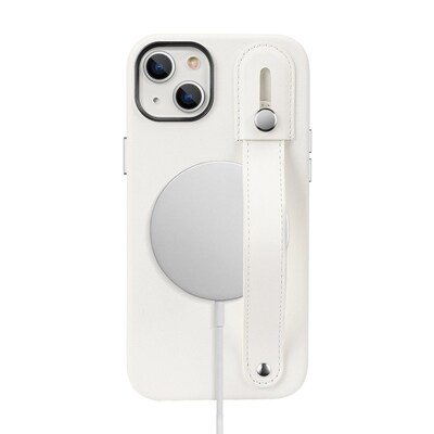 SaharaCase FingerGrip MagSafe Phone Case for iPhone 15, Shock Absorbing, White (CP00444)