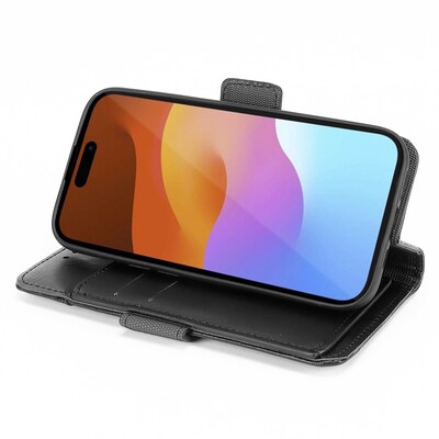 SaharaCase Folio Wallet MagSafe Phone Case for iPhone 15, Shock Absorbing, Black (CP00445)