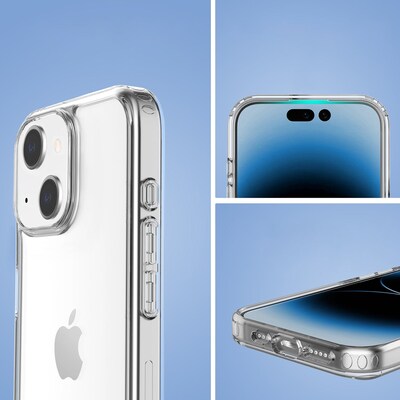 SaharaCase Hybrid-Flex Hard Shell MagSafe Phone Case for iPhone 15 Plus, Shock Absorbing, Clear (CP00447)