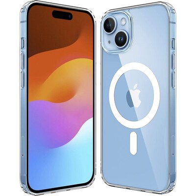 SaharaCase Hybrid-Flex Hard Shell MagSafe Phone Case for iPhone 15 Plus, Shock Absorbing, Clear (CP00450)