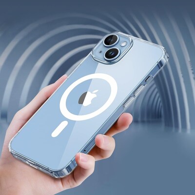 SaharaCase Hybrid-Flex Hard Shell MagSafe Phone Case for iPhone 15 Plus, Shock Absorbing, Clear (CP00450)