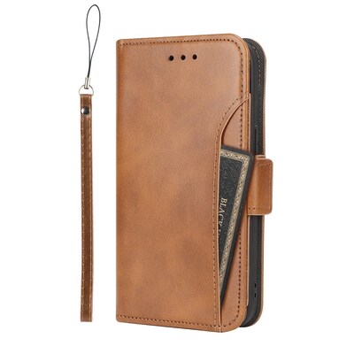 SaharaCase Folio Wallet MagSafe Phone Case for iPhone 15 Plus, Shock Absorbing, Brown (CP00455)