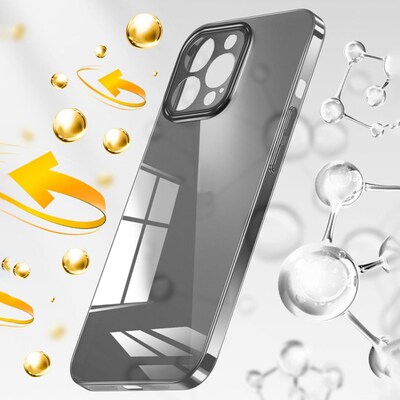 SaharaCase Hybrid-Flex Hard Shell MagSafe Phone Case for iPhone 15 Pro, Shock Absorbing, Clear Black (CP00458)