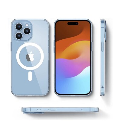 SaharaCase Hybrid-Flex Hard Shell MagSafe Phone Case for iPhone 15 Pro, Shock Absorbing, Clear (CP00459)