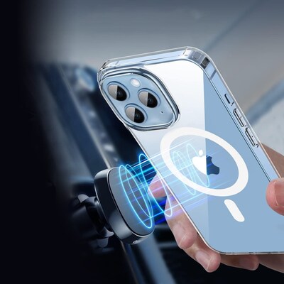 SaharaCase Hybrid-Flex Hard Shell MagSafe Phone Case for iPhone 15 Pro, Shock Absorbing, Clear (CP00459)