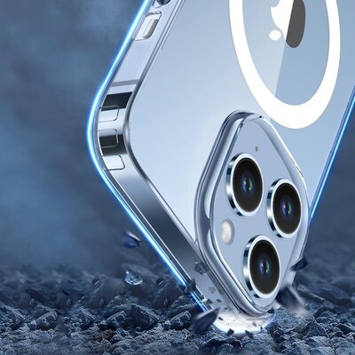 SaharaCase Hybrid-Flex Hard Shell MagSafe Phone Case for iPhone 15 Pro, Shock Absorbing, Clear (CP00459)