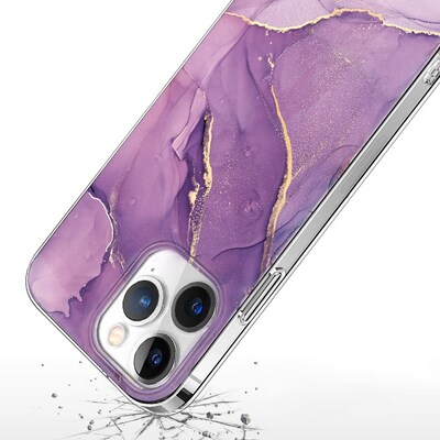 SaharaCase MagSafe Phone Case for iPhone 15 Pro, Shock Absorbing, Purple Marble (CP00461)