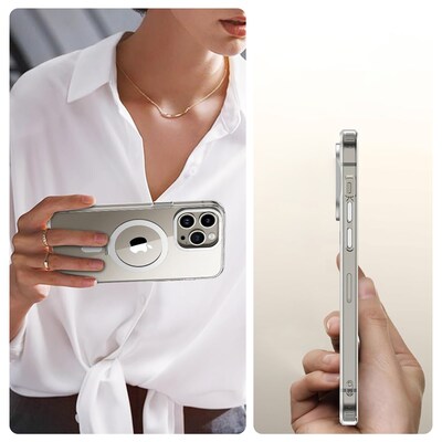 SaharaCase Hybrid-Flex Kickstand MagSafe Phone Case for iPhone 15 Pro Max, Shock Absorbing, Clear (CP00473)