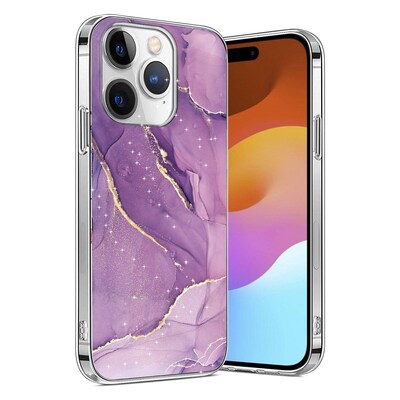 SaharaCase MagSafe Phone Case for iPhone 15 Pro Max, Shock Absorbing, Purple Marble (CP00474)