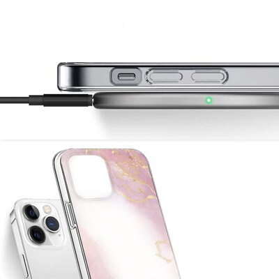 SaharaCase MagSafe Phone Case for iPhone 15 Pro Max, Shock Absorbing, Pink Marble (CP00477)