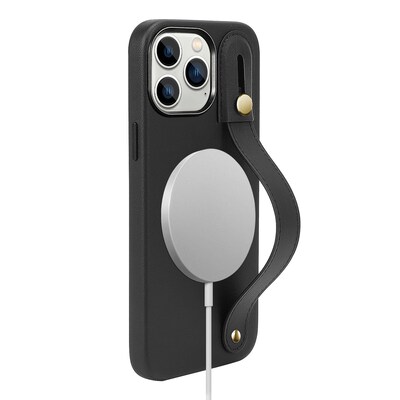 SaharaCase FingerGrip MagSafe Phone Case for iPhone 15 Pro Max, Shock Absorbing, Black (CP00478)