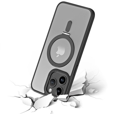 SaharaCase Hybrid-Flex Kickstand MagSafe Phone Case for iPhone 15 Pro Max, Shock Absorbing, Clear Black (CP00483)