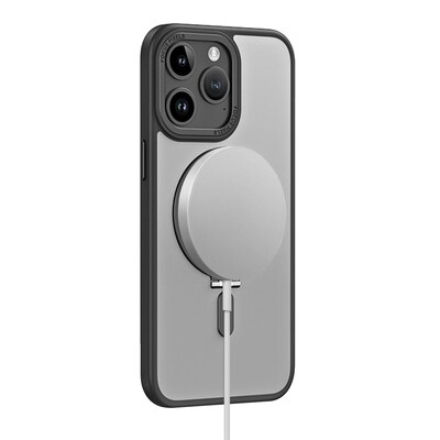 SaharaCase Hybrid-Flex Kickstand MagSafe Phone Case for iPhone 15 Pro Max, Shock Absorbing, Clear Black (CP00483)