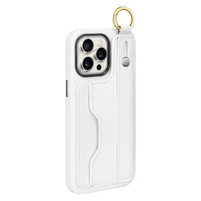 SaharaCase FingerGrip Phone Case for iPhone 15 Pro Max, Shock Absorbing, White (CP00485)