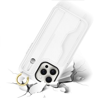 SaharaCase FingerGrip Phone Case for iPhone 15 Pro Max, Shock Absorbing, White (CP00485)