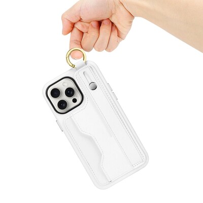 SaharaCase FingerGrip Phone Case for iPhone 15 Pro Max, Shock Absorbing, White (CP00485)