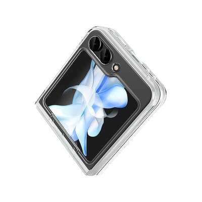 SaharaCase Hybrid-Flex with Ring MagSafe Phone Case for Samsung Galaxy Z Flip5, Shock Absorbing, Clear (CP00497)